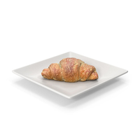 Croissant In Plate PNG & PSD Images
