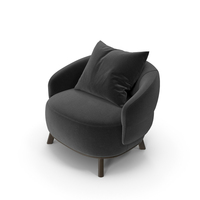Black Minimal Rounded Armchair PNG & PSD Images