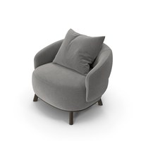 Grey Minimal Rounded Armchair PNG & PSD Images