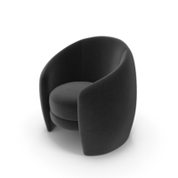 Black Rounded Armchair PNG & PSD Images