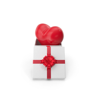 Red Heart In Open Gift Box PNG & PSD Images