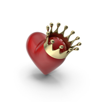 Red Heart With Crown PNG & PSD Images