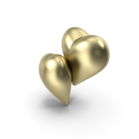 Two Gold Hearts PNG & PSD Images