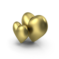 Two Gold Hearts PNG & PSD Images