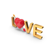Valentine Hearts And Love Word PNG & PSD Images