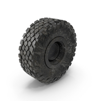 Dirty Off Road Vehicle Tire with Rim PNG & PSD Images