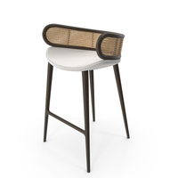 White Rattan Bar Stool PNG & PSD Images
