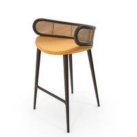 Yellow Rattan Bar Stool PNG & PSD Images
