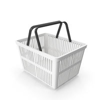 White Plastic Shopping Basket PNG & PSD Images