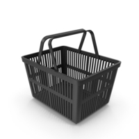 Black Plastic Shopping Basket PNG & PSD Images