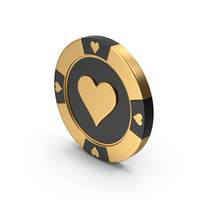 Gold Casino Chip Heart PNG & PSD Images
