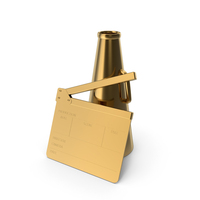 Gold Megaphone And Clapboard PNG & PSD Images