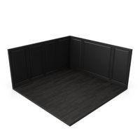 Black Modern Classic Studio 2 Walls Room PNG & PSD Images