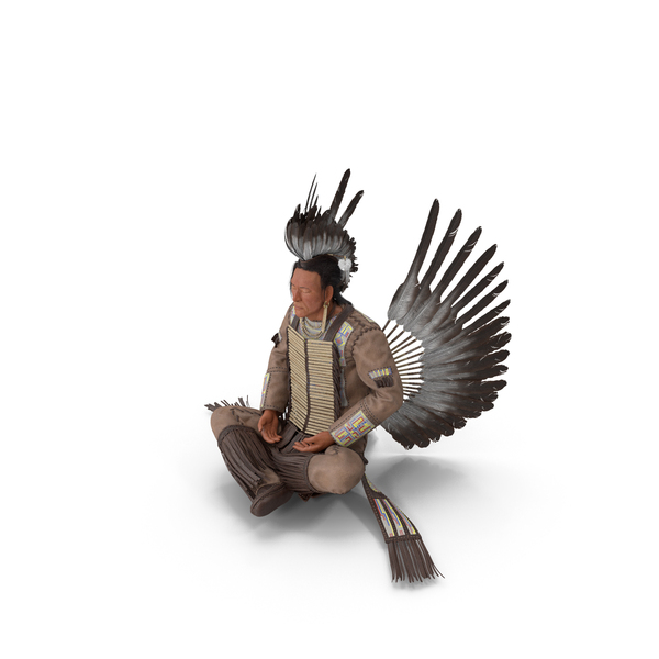 American Indian in Sitting Pose PNG & PSD Images