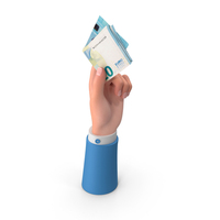 L Hand Holding Raise Euro 20 Notes Bill PNG & PSD Images