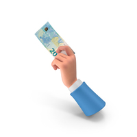 Money Left Hand Holding Euro 20 Note PNG & PSD Images
