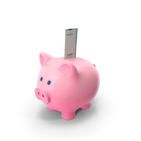 Pink Piggy Bank Save Euro 20 Note PNG & PSD Images