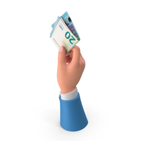 Hand Holding Raise Euro 20 Notes Bill PNG & PSD Images