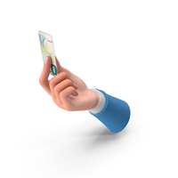 Showing Folded Euro 20 Note Hand PNG & PSD Images