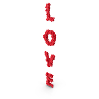 Red Word Love From Hearts PNG & PSD Images