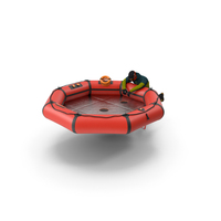 Life Raft With Extras And Tourist Aboard PNG & PSD Images