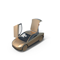 Tesla Cybercab Robotaxi And Man With Luggage PNG & PSD Images