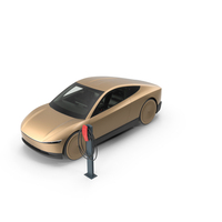 Tesla Cybercab Robotaxi With Charger PNG & PSD Images