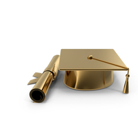 Gold Mortarboard And Diploma PNG & PSD Images
