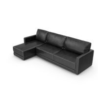 Gather Leather 2 Piece Sectional Sofa Black PNG & PSD Images