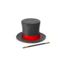 Magician Hat And Wand PNG & PSD Images