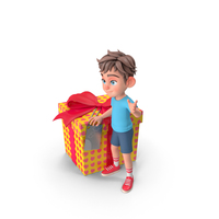 Leo With Huge Yellow Gift Box PNG & PSD Images