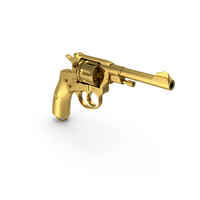 Gun Revolver Nagant M1895 Gold PNG & PSD Images