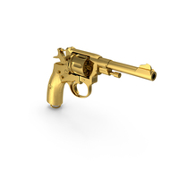 Gun Revolver Nagant M1895 Gold PNG & PSD Images