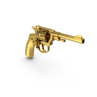 Gun Revolver Nagant M1895 Gold PNG & PSD Images