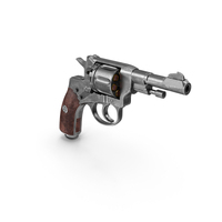 Shortened Model Nagant Revolver With Cartridges PNG & PSD Images