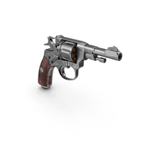 Shortened Model Nagant Revolver With Cartridges PNG & PSD Images