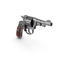 Shortened Model Nagant Revolver Without Cartridges PNG & PSD Images