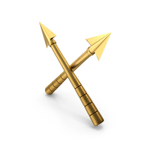 Crossed Arrows Gold Metal PNG & PSD Images