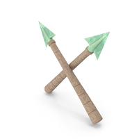 Crossed Arrows Green Stone PNG & PSD Images