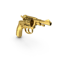 Shortened Model Nagant Revolver Gold PNG & PSD Images