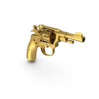 Shortened Model Nagant Revolver Gold PNG & PSD Images