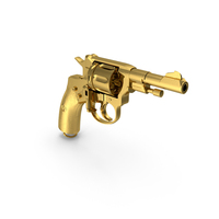 Shortened Model Nagant Revolver Gold PNG & PSD Images