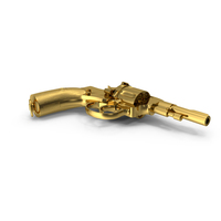 Shortened Model Nagant Revolver Gold PNG & PSD Images