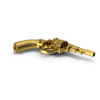 Shortened Model Nagant Revolver Gold PNG & PSD Images