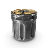 Drum Revolver Nagant M1895 with Cartridges PNG & PSD Images