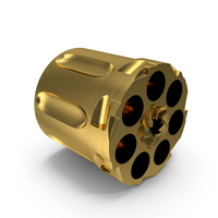 Drum Revolver Nagant M1895 without Cartridges Gold PNG & PSD Images