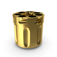 Drum Revolver Nagant M1895 Without Cartridges Gold PNG & PSD Images