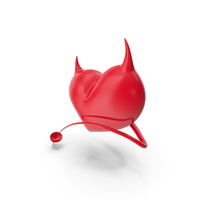 Red Heart With Devil Horns And Tail PNG & PSD Images