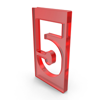 Number 5 Hole Red Plastic PNG & PSD Images