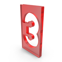 Number 3 Hole Red Plastic PNG & PSD Images
